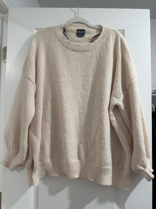 Altar'd State Sweaters - Arula Altar’d State Cream Textured Knit Oversized Sweater